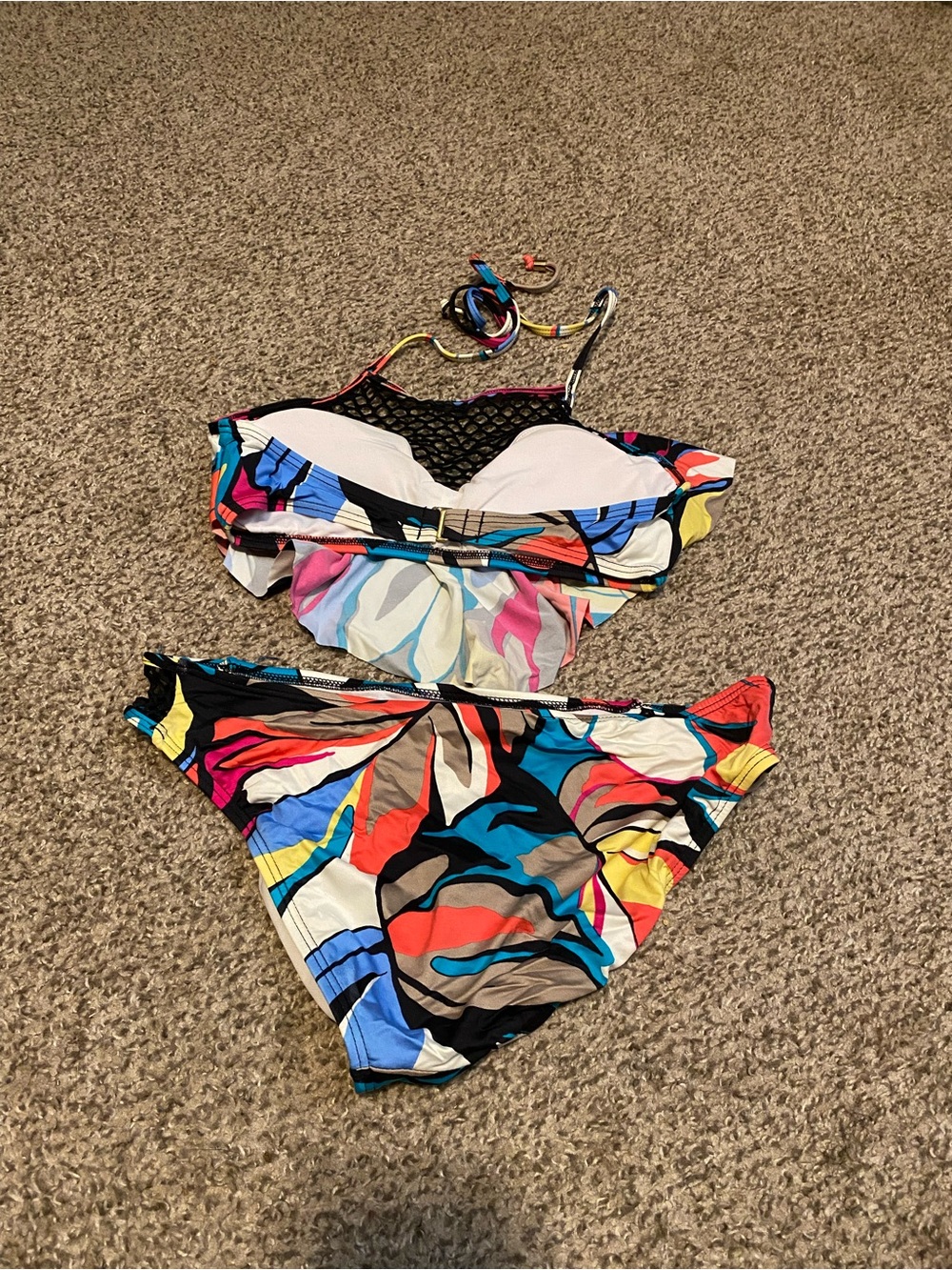 Apt 9 Bardados Mesh Colorful Abstract Two-Piece Bikini Set - Picture 3 of 12